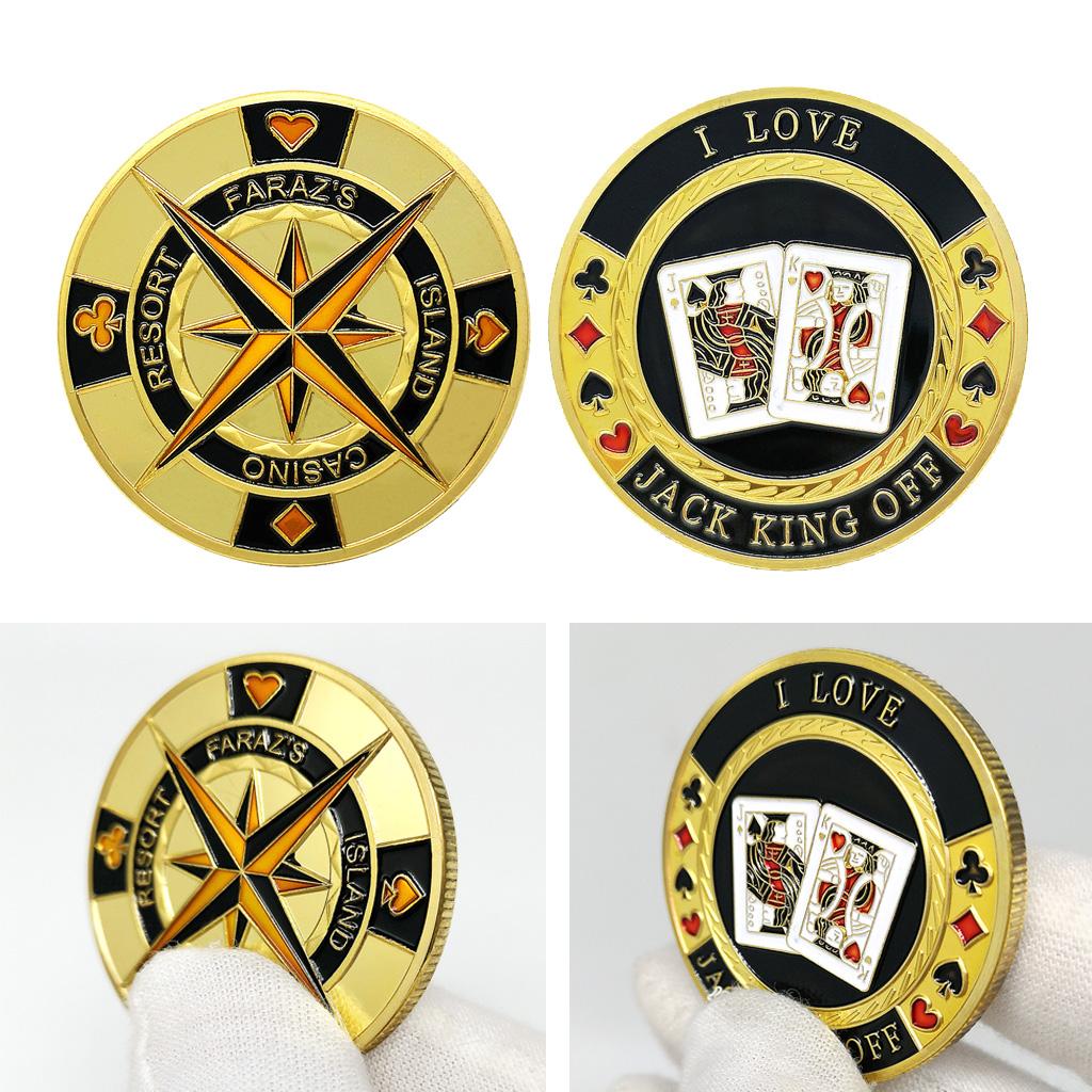 Poker Compass Coin Commemorative Lucky Souvenir Arts
