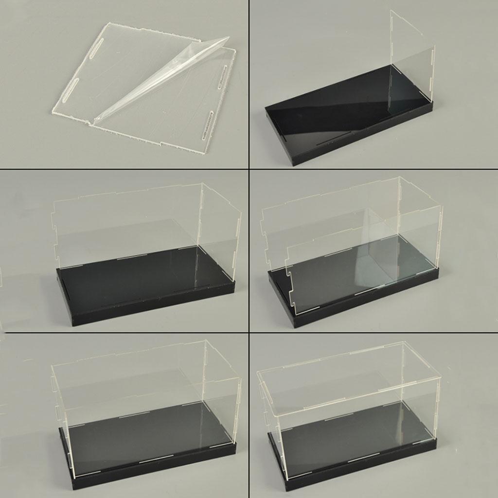 Acrylic Display Dust-proof Transparent Handmade Case with Black Base Clear