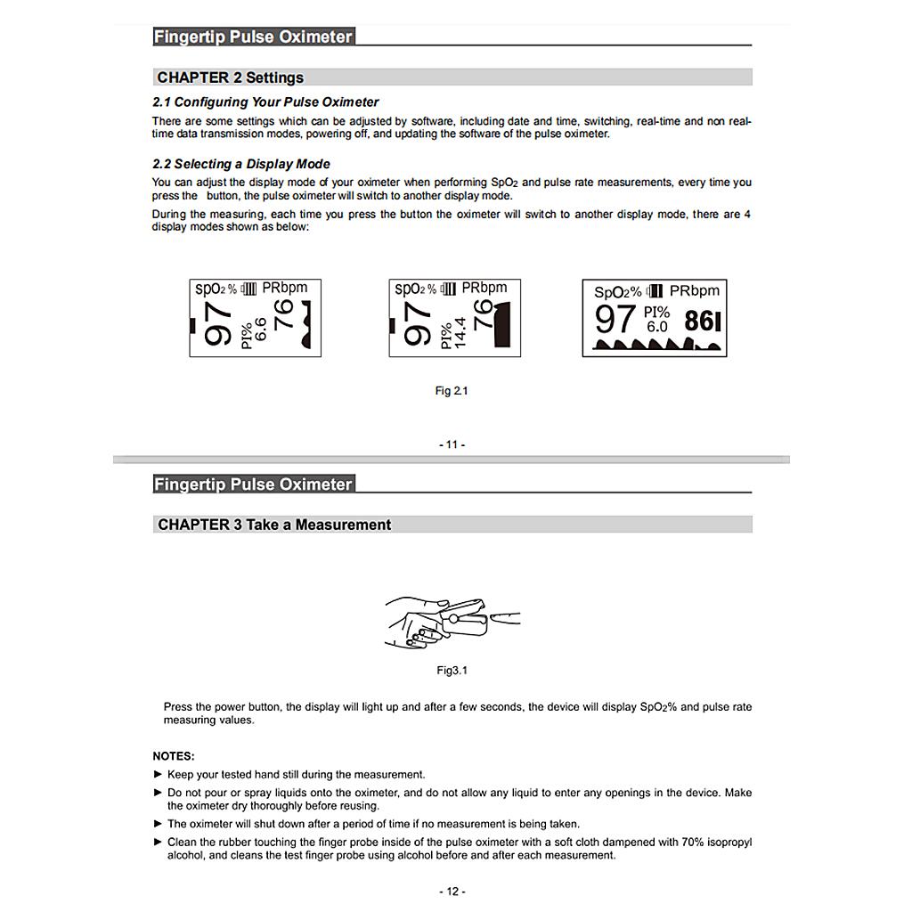 Fingertip pulse SpO2 Oximeter Blood Oxygen Heart Rate Monitor