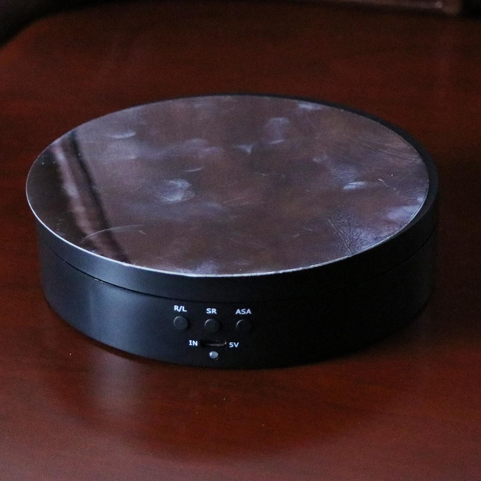 MOTORIZED ROTATING DISPLAY STAND MIRRORED FOR CAKE DOLL TOYS JEWELRY WATCH black