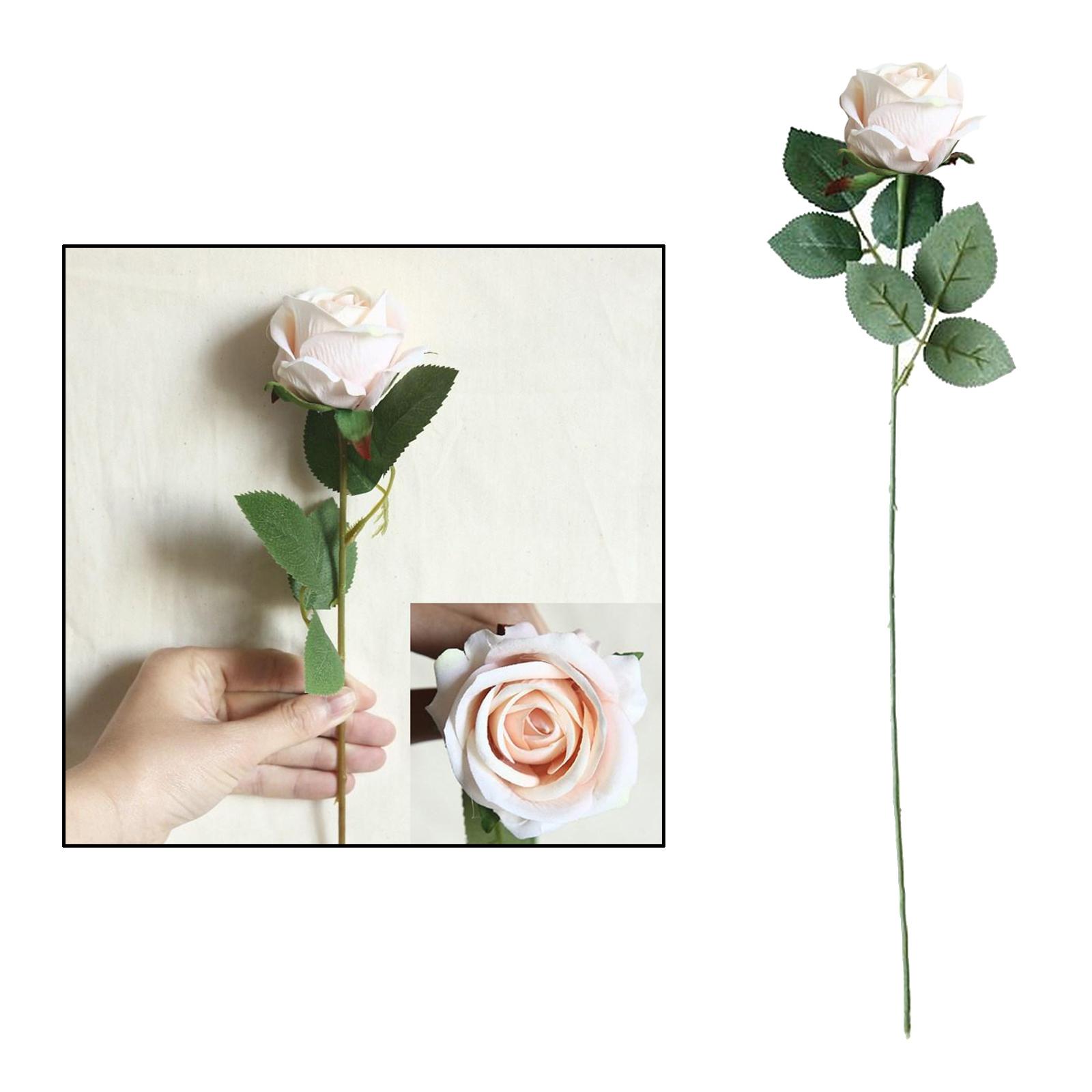 Elegant Artificial Flowers Rosaceae Rose Bouquet Decoration Champagne