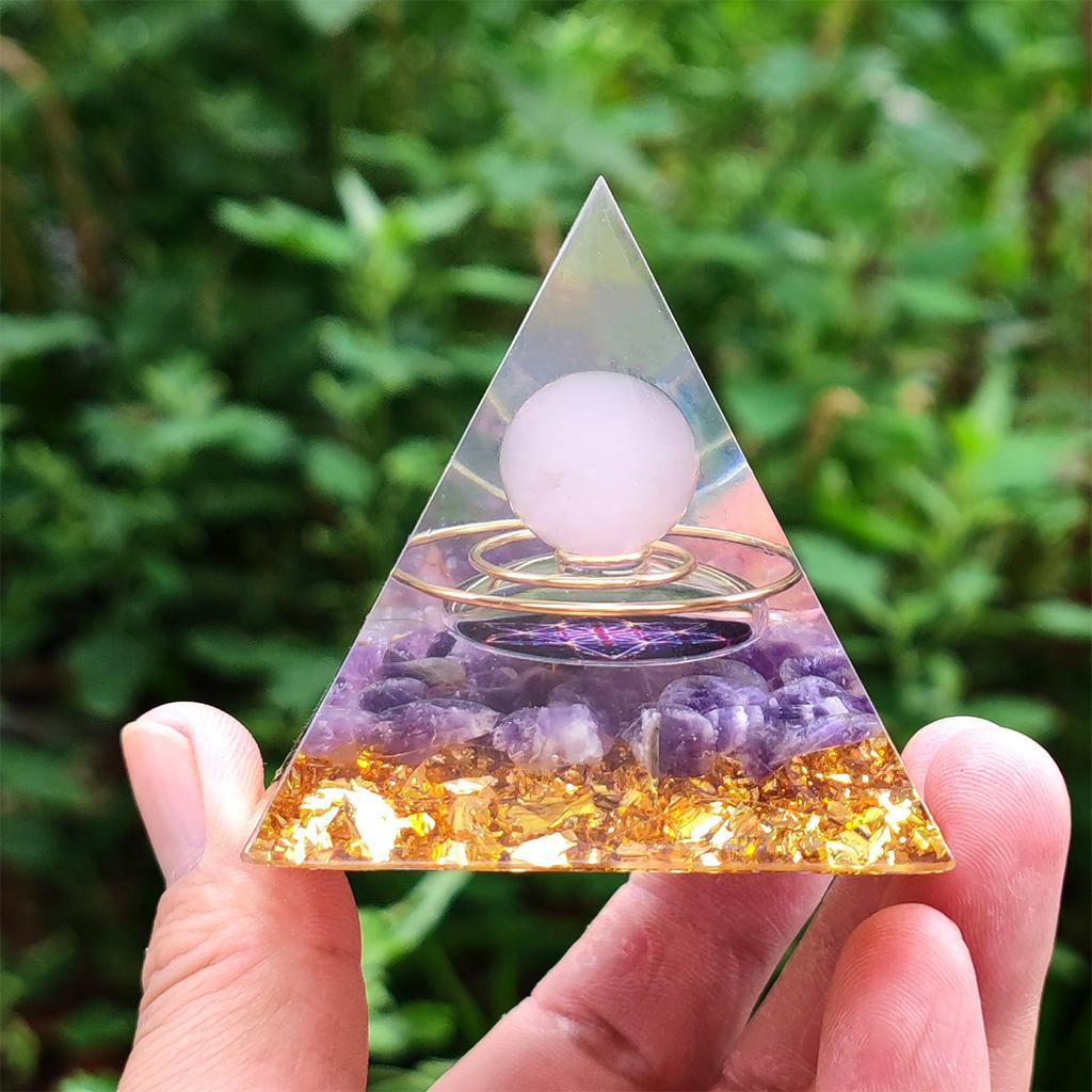 Collectible Crystal Orgone Pyramid Meditation Yoga Natural Gemstone Stone