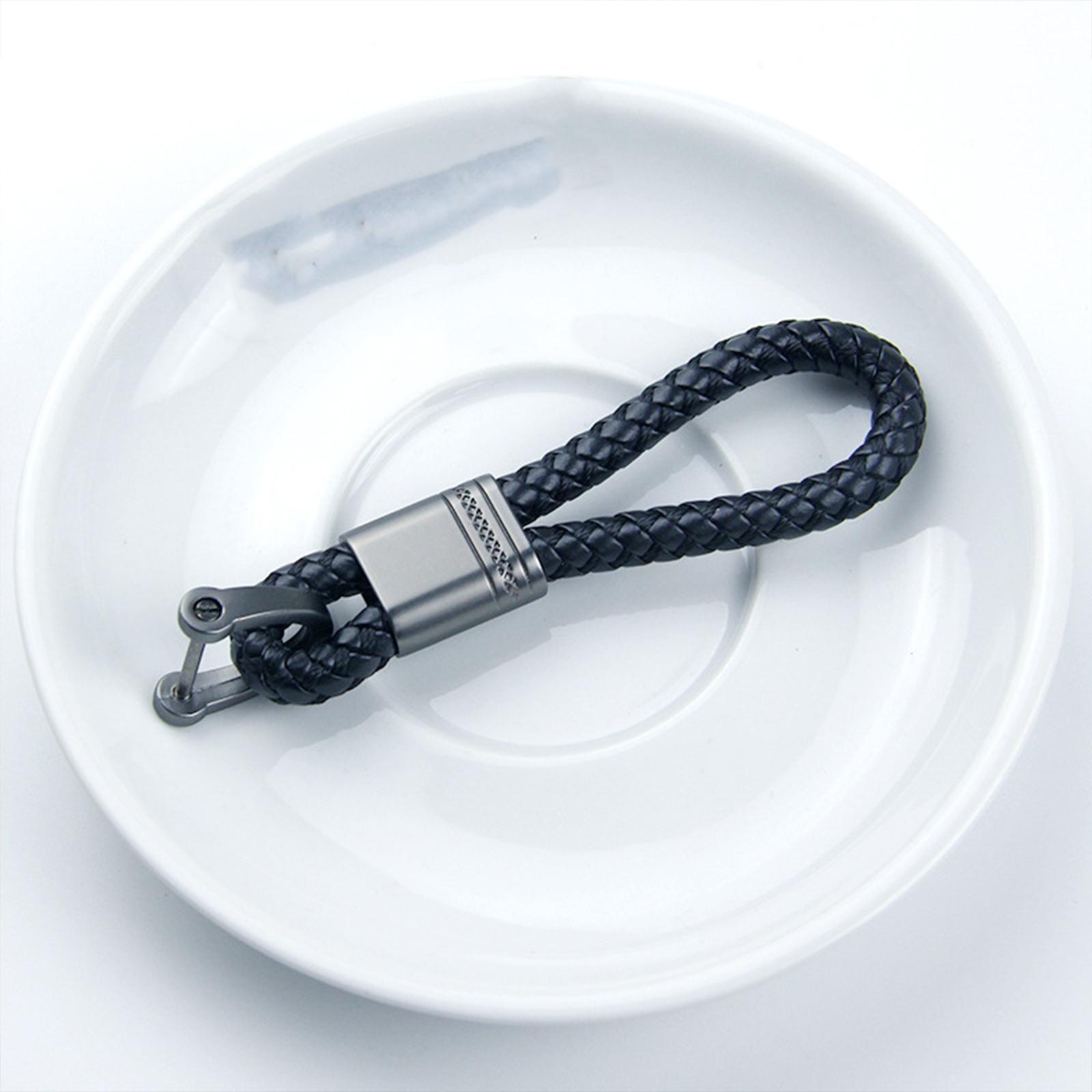 Braided Rope Key Chain Wristlet Bracelet Keychain Lanyard Car Key Chain Black