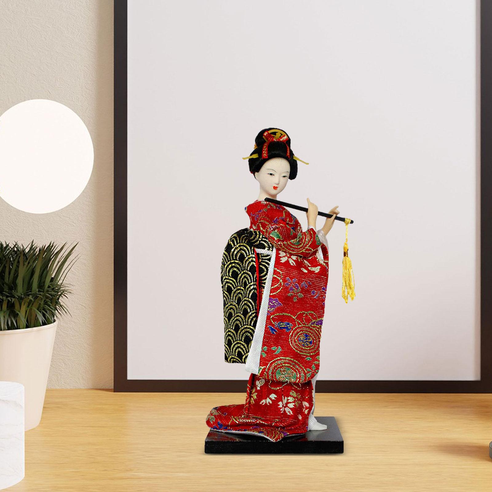 Collectible Figurine Statue Sculpture Miniatures Japanese Kimono Geisha Doll Style E