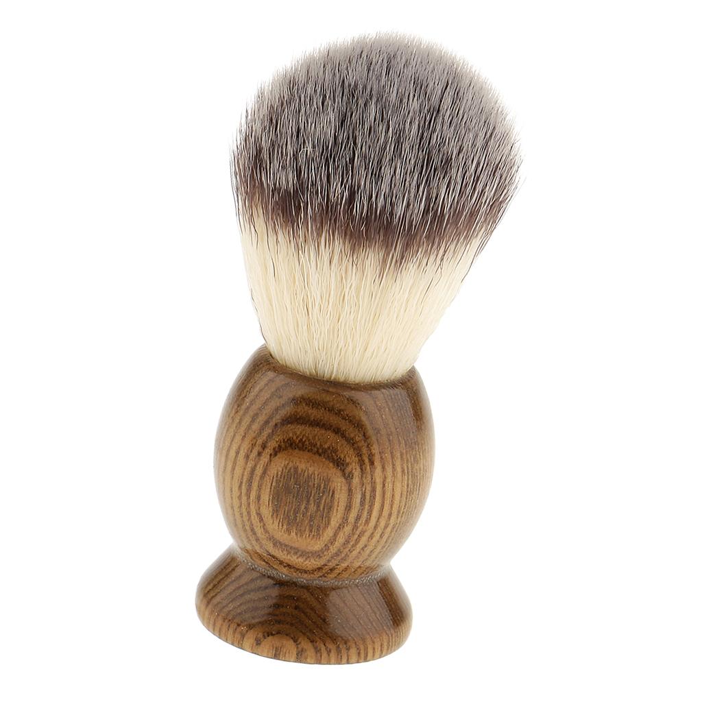 2xProfessional Wood Salon Barber Men Shaving Brush Mens Shave Tool 10cm