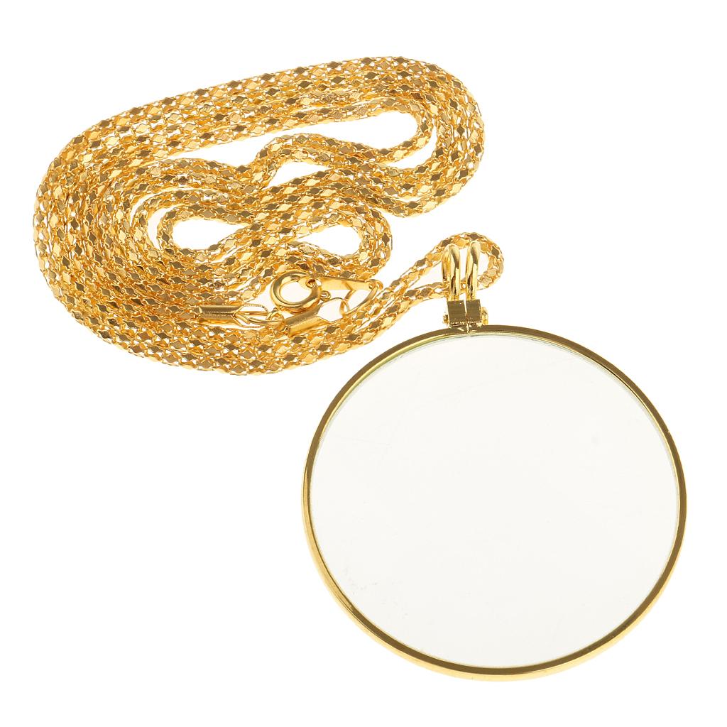 Magnifying Glass on Necklace Chain Magnifier Loupe Pendant with Lanyard ...