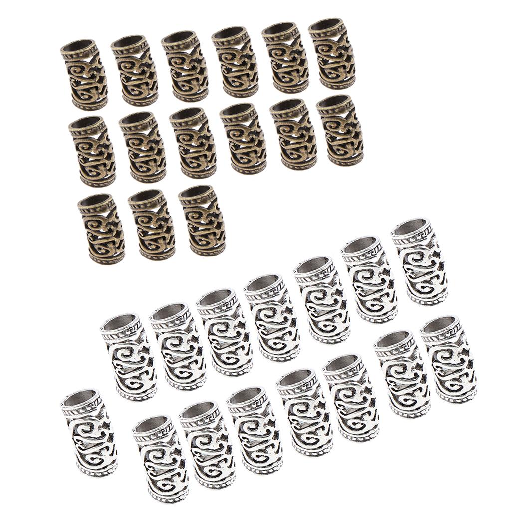30pcs Dreadlock Beads Hair Rings Adjustable Hair Braid Cuff Clip Tubes Set