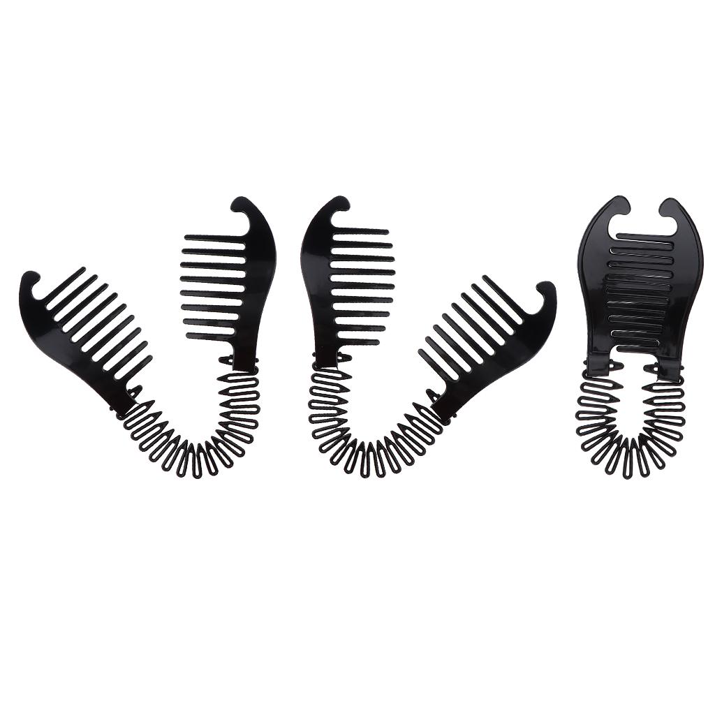 3pcs Hairstyling Clip Bun Donut Twist Braid Ponytail Maker Accessories Black