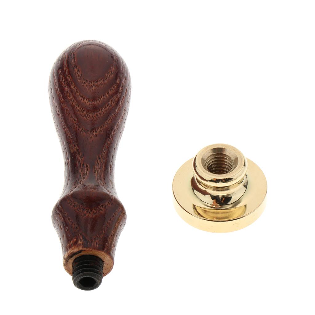 Exquisite Copper Sealing Wax Seal Stamp Wood Handle Rose Pattern