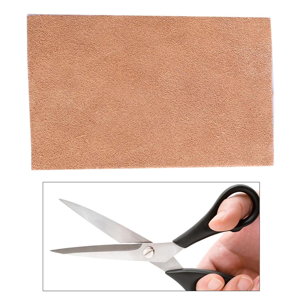 Cowhide Barber Scissors Cloth Cleaning Tools Wipe 5x3 inch  brown