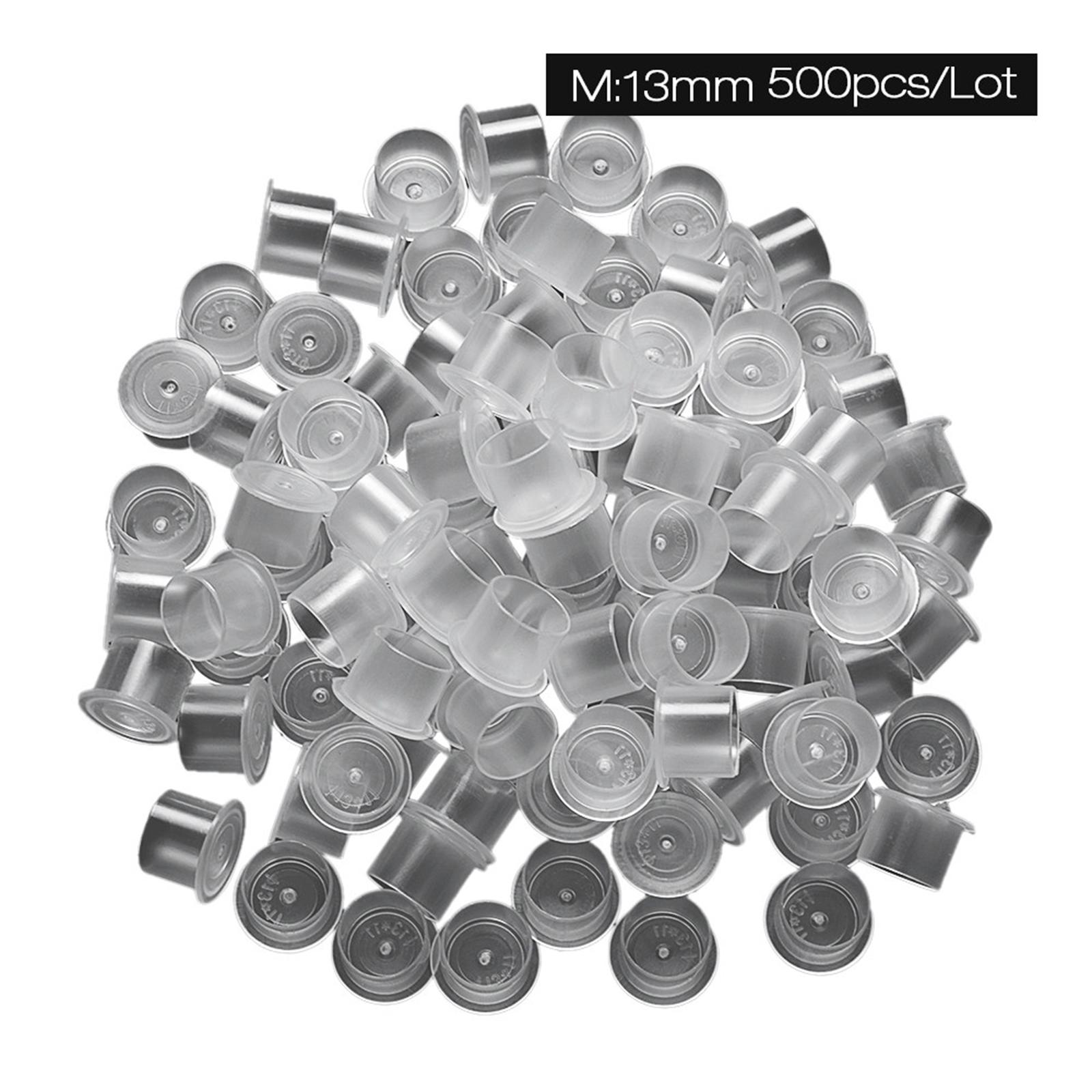 Plastic Tattoo Ink Cups Cap Free Standing Microblading Supply Tool M 500pcs