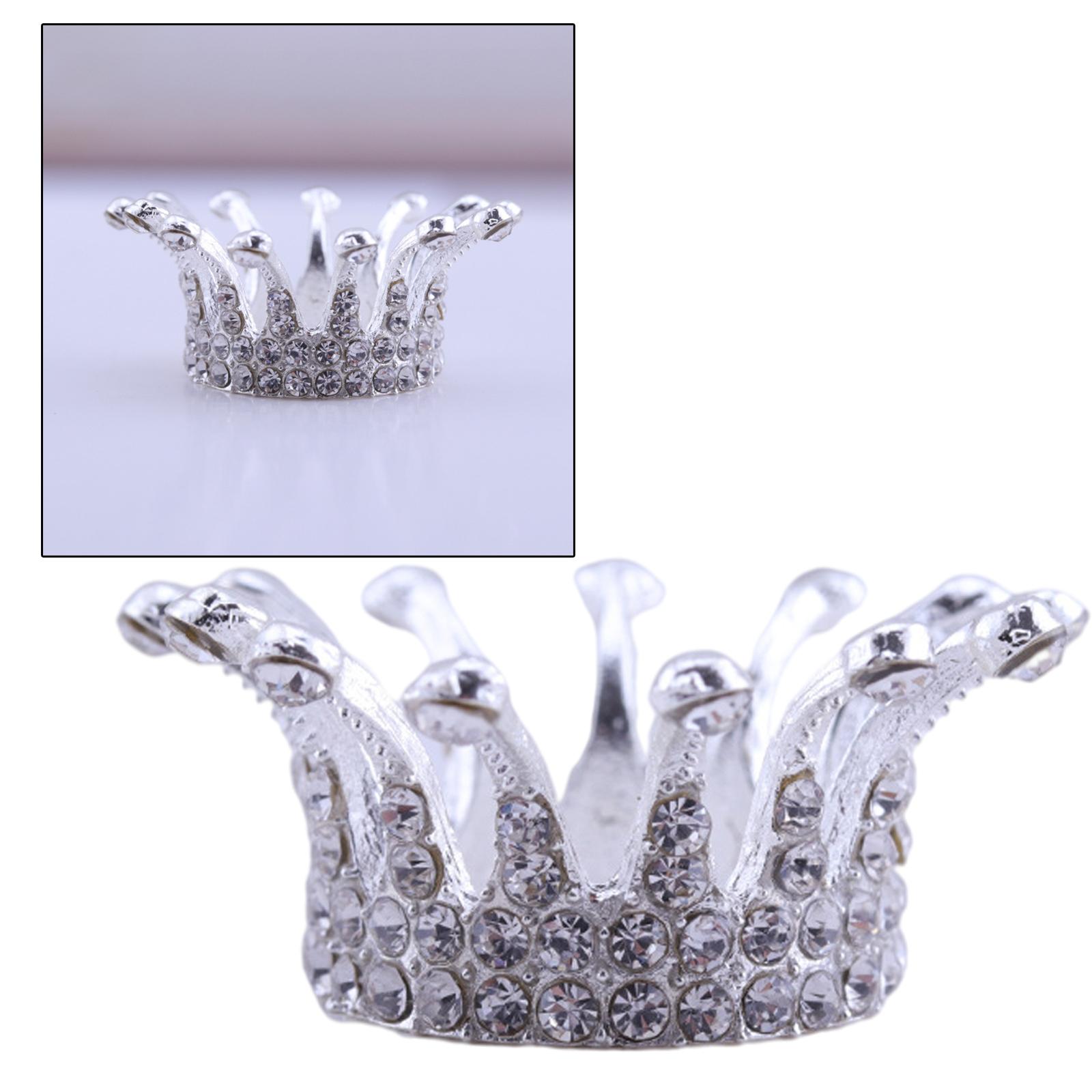Crown Nail Brush Holder Manicure Painting Pen Displayer Stand Silver