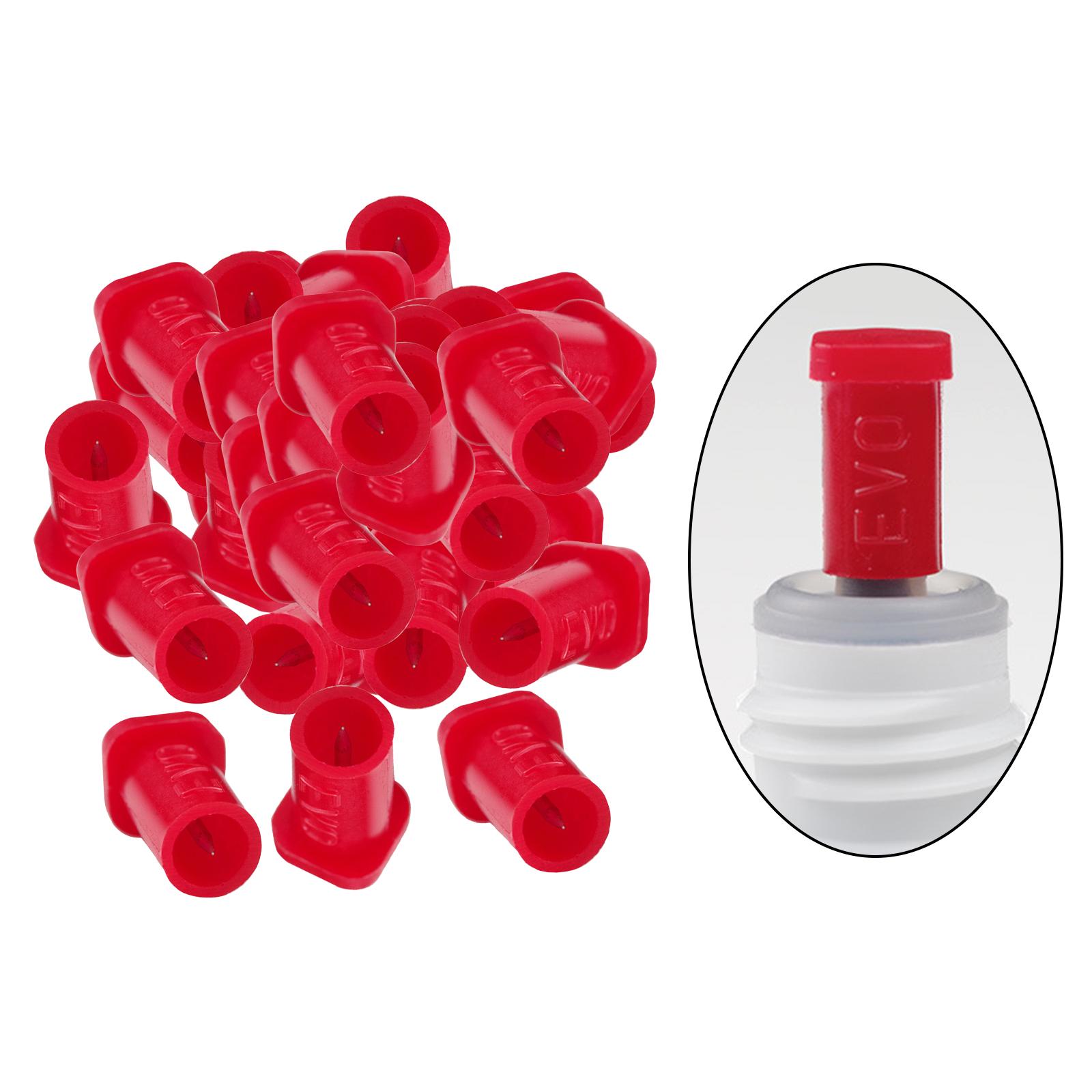50 Pieces Eyelash Glue Bottle Blocking Needle Stopper Plug Replacement Red