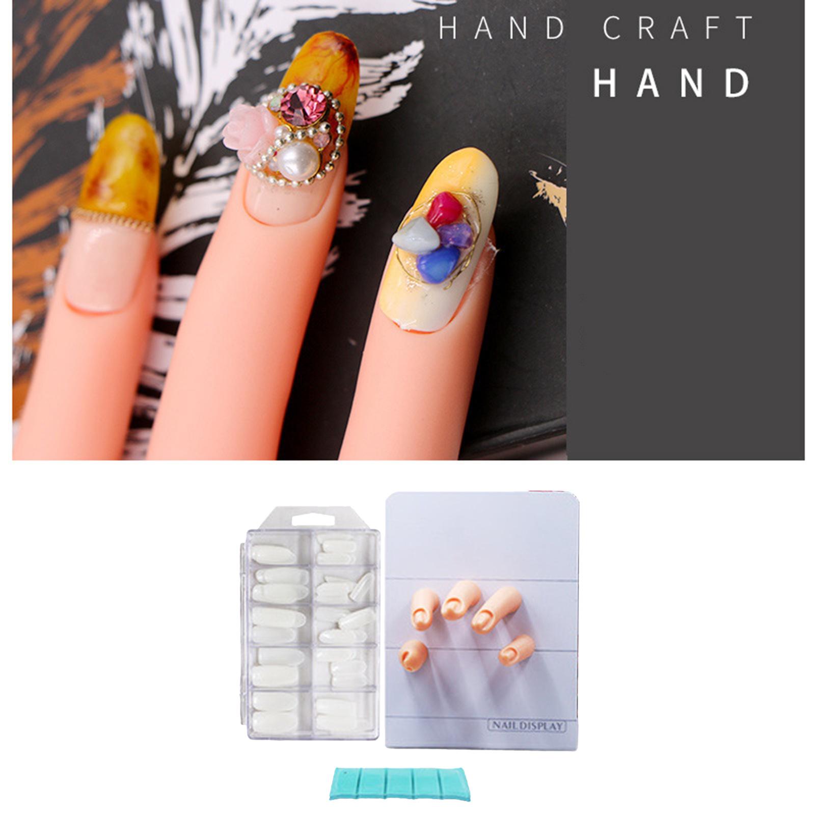Nail Art Training Tool Silicone Reusable Magnetic Hand Display for Training