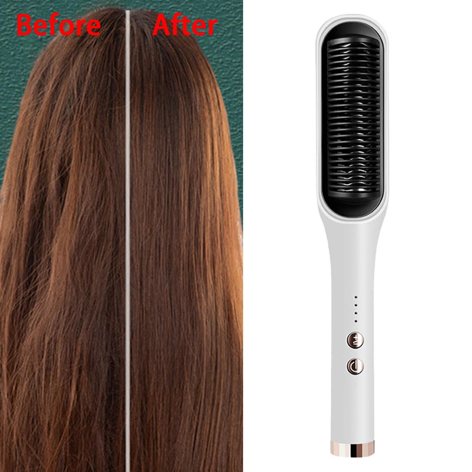 Ionic Hair Straightener Curler Comb Professional Hair Tools US Plug White