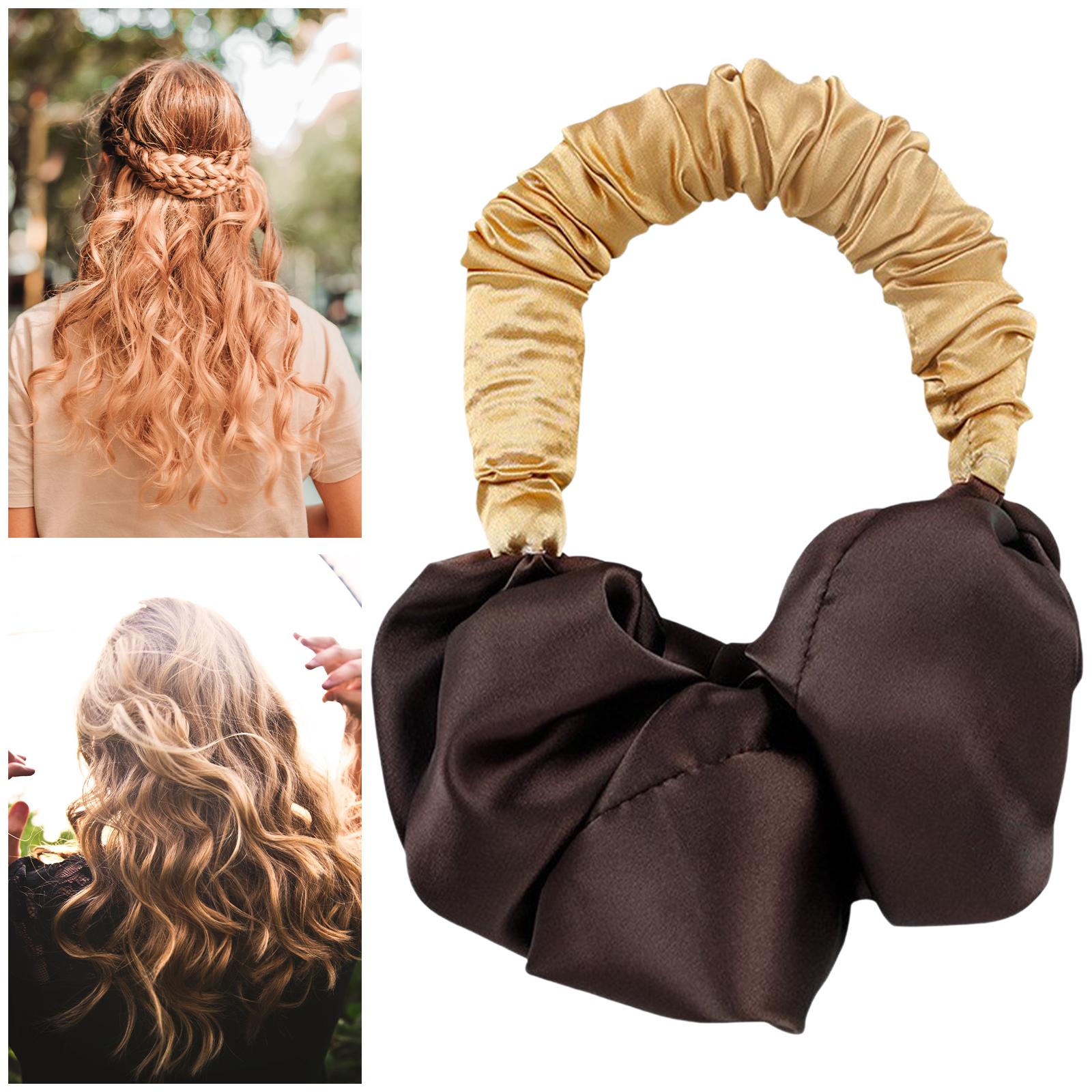 Flexible Heatless Curling Headband Sleep Overnight DIY Wave Tool Dark Brown