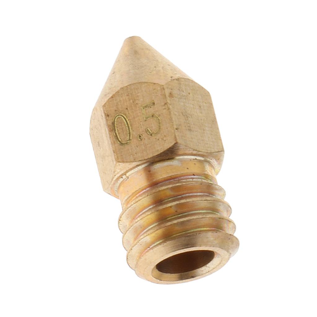 0.5mm 3D Printers Extruder Nozzle Printhead Brass Copper for 3.0mm Filament