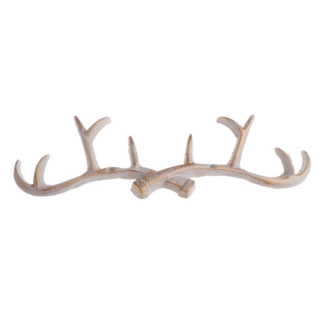 Metal Deer Antler Hook Rack Home Decorative Wall Hook Hat Coat Hanging ...