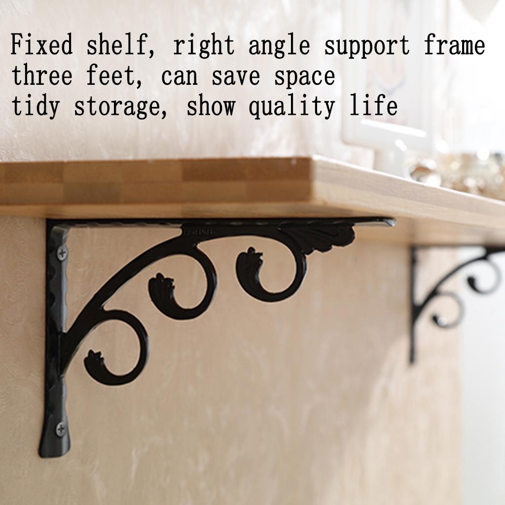 4x European Style L Shaped Wall Mounted Shelf Bracket Metal Hanging Holders