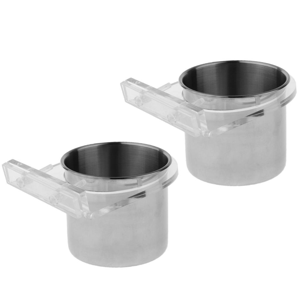 Bird Parrot Stainless Steel Feeding Cups with Acrylic Cup Holder 7CM