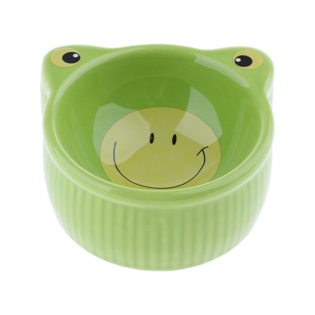 Small Pet Hamster Feeder Cartoon Food Bowl Feeding Water Dish Green Frog