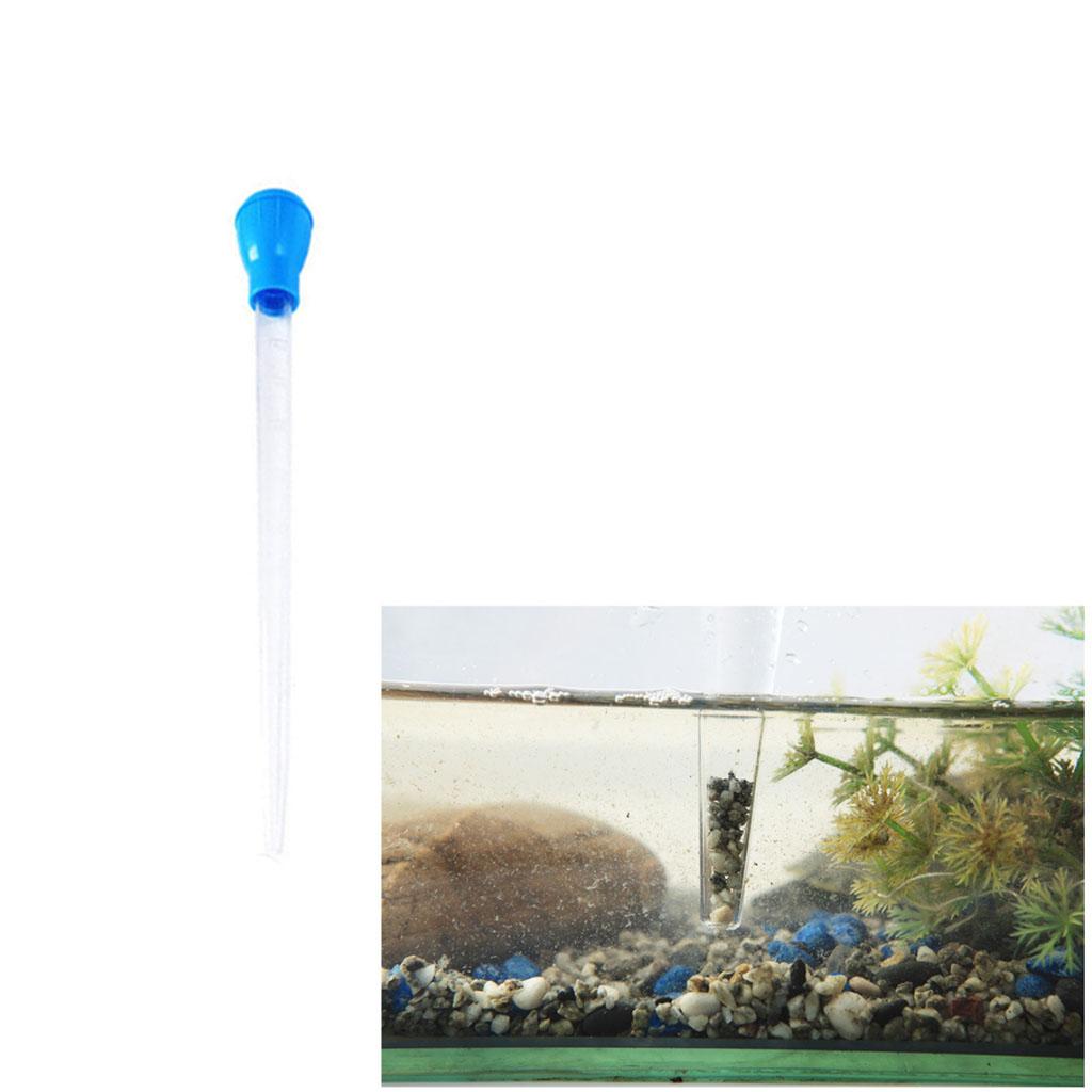 Manual Fish Tank Water Changer Aquarium Dropper Blue