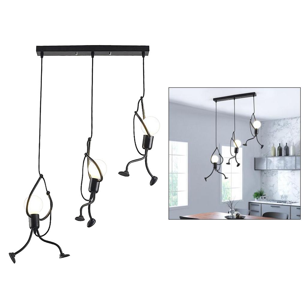 Modern Iron Climb Up Man Chandelier Pendant Light Lighting Rectangle Top