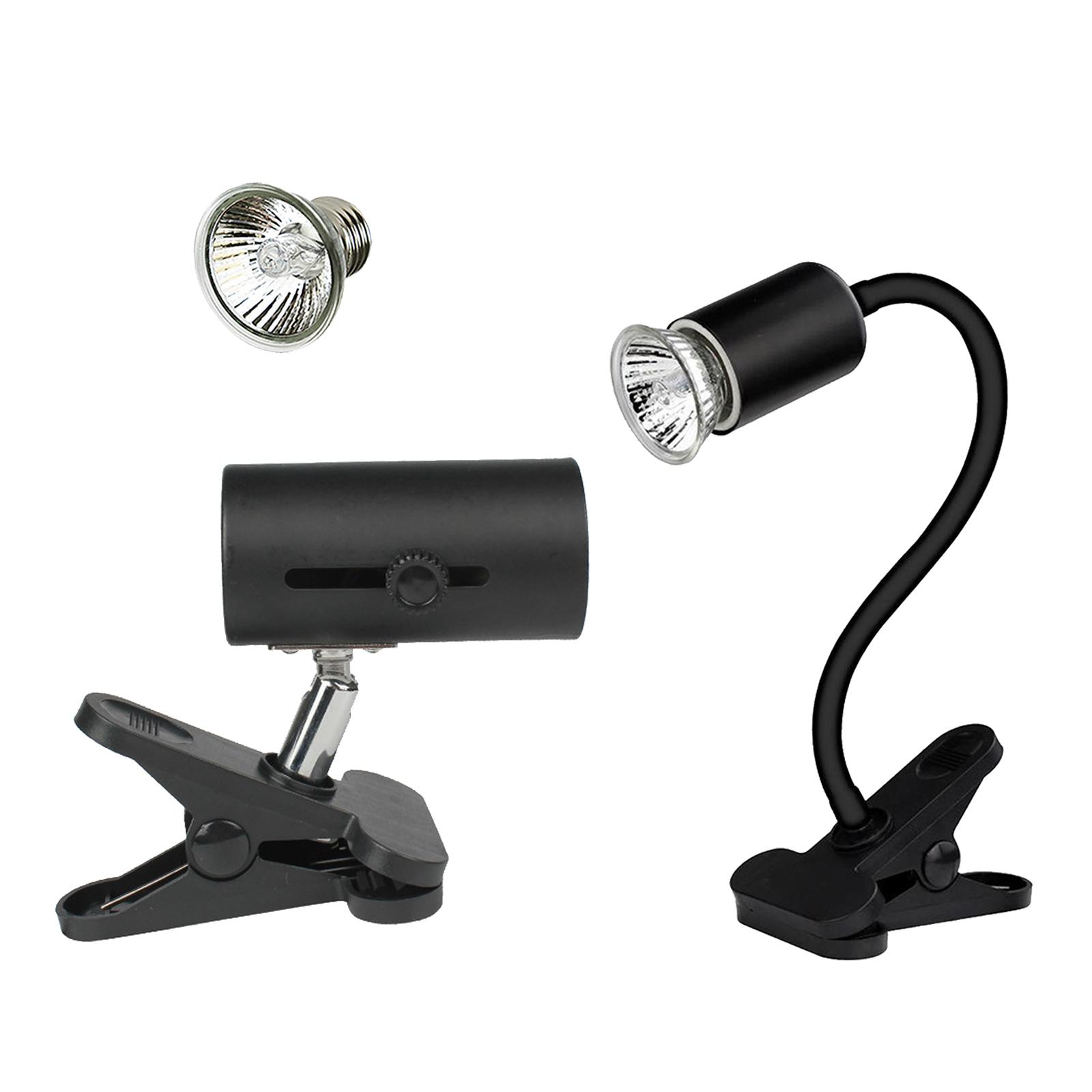 2x Reptile Heating Light Lamp Holder with Clip Lamp Pet Lights