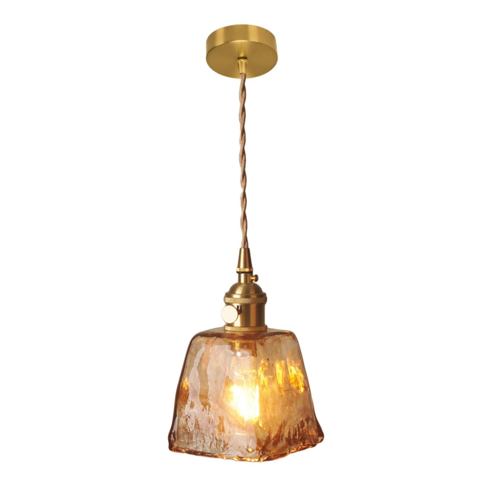 Glass Ceiling Pendant Lamp Textile Cord