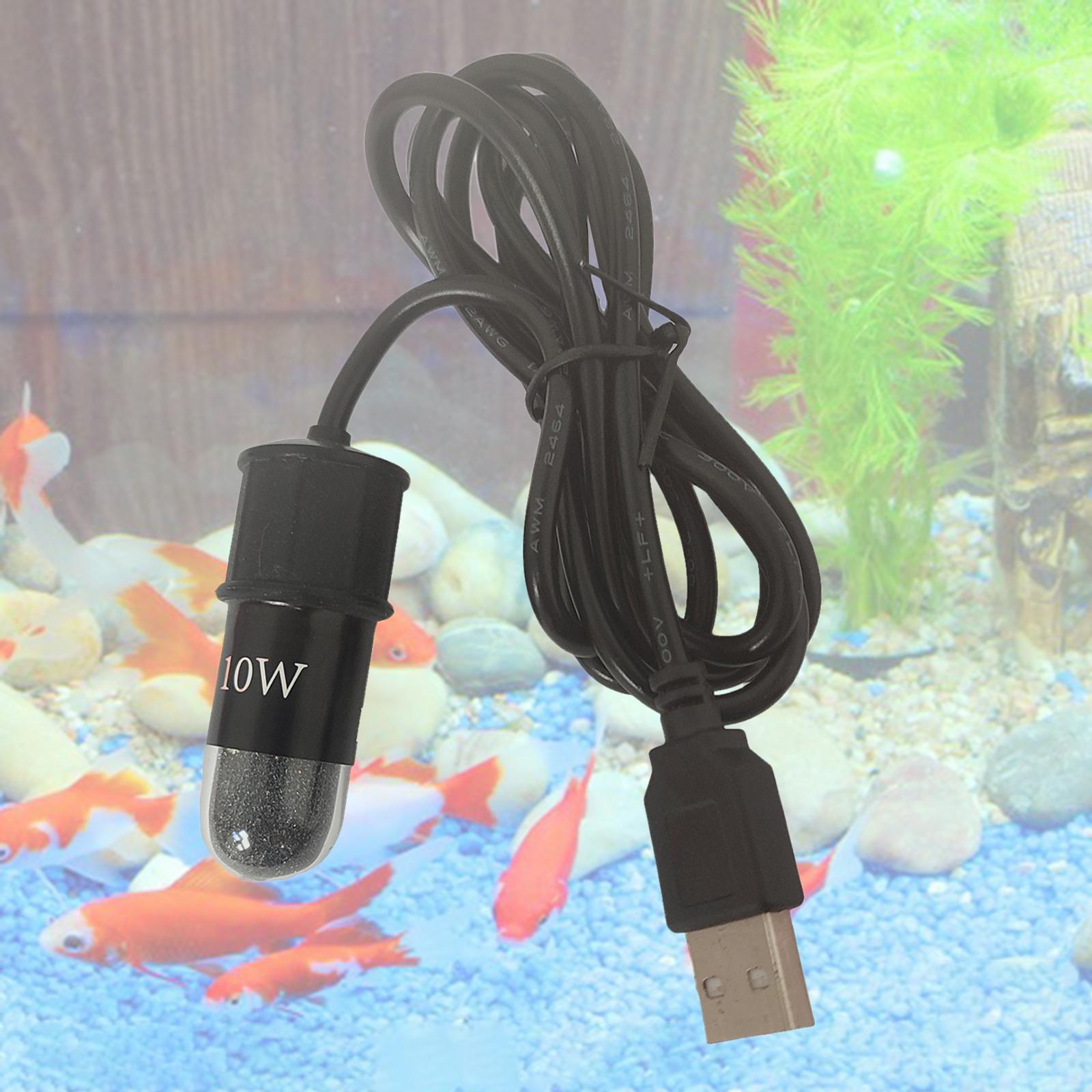 10W Fish Turtle Tank Heater Protection LED USB Heating Rod LED Display