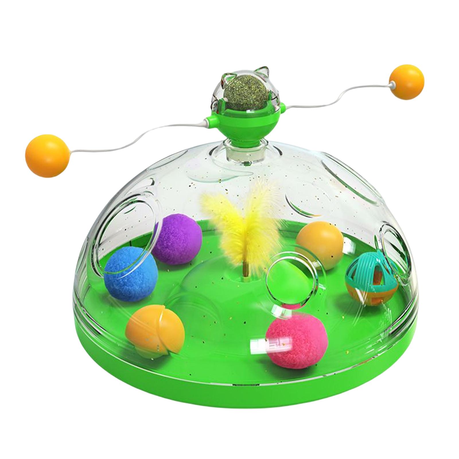 Cat Windmill Pet Toy Educational Toys Accs Natural Catnip Exercise Playing Green
