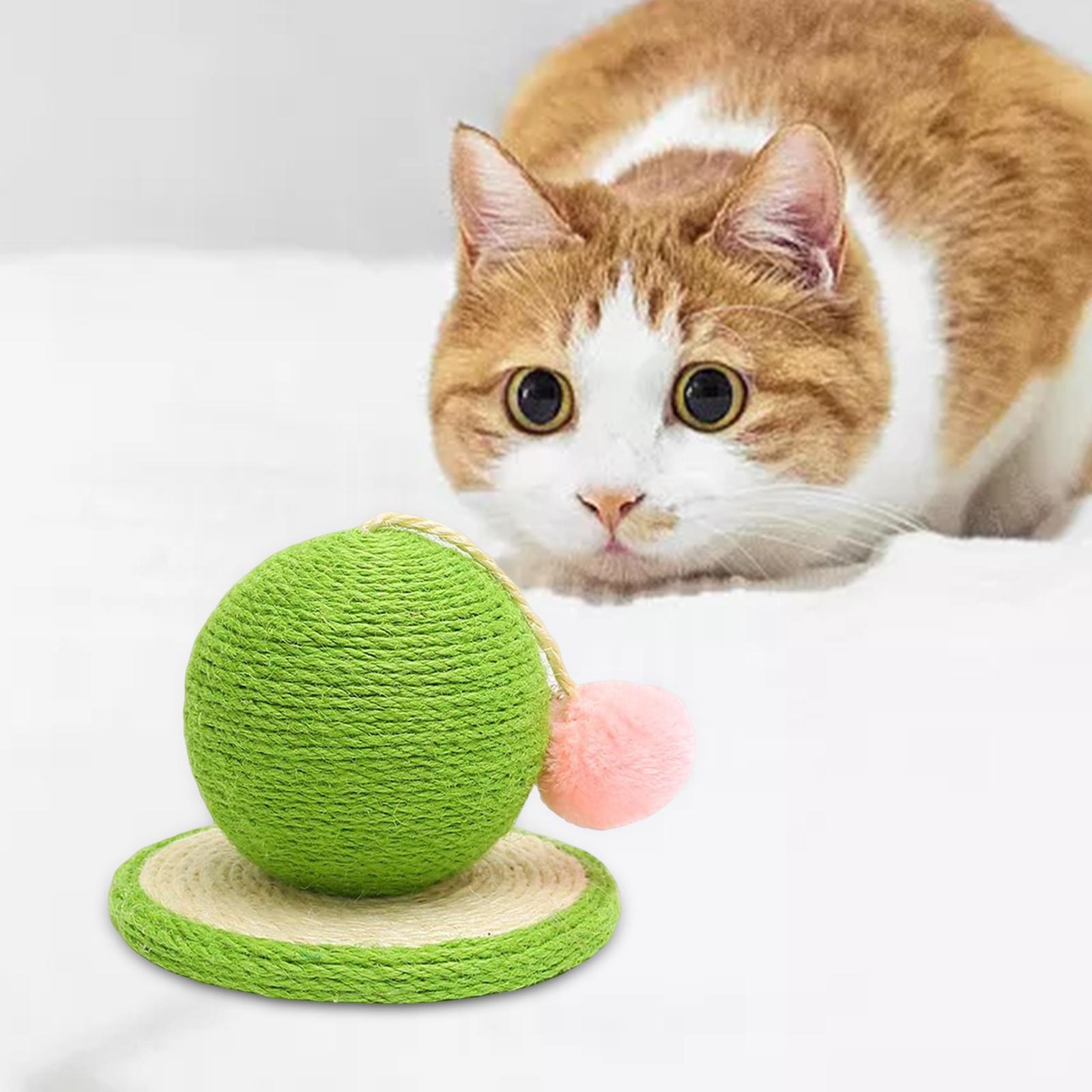 Sisal Scratching Toy Interactive Toy Rest Grind Claw Cat Scratcher Ball Green