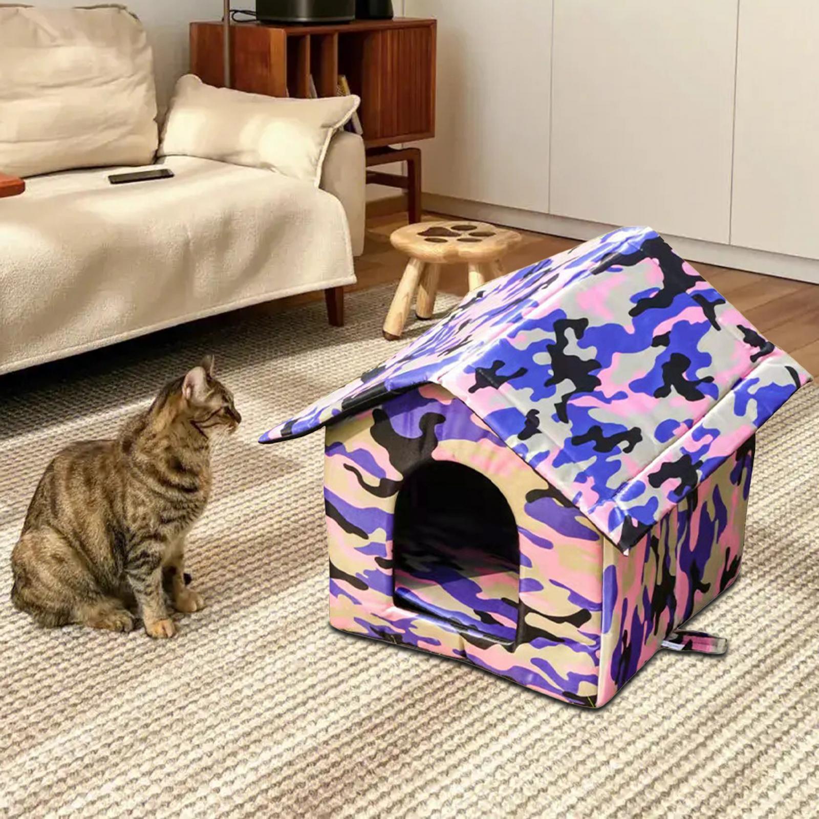 Outdoor Cat House Removable Weatherproof Kitty Shelter Courtyard Kitty 45cmx40cmx45cm