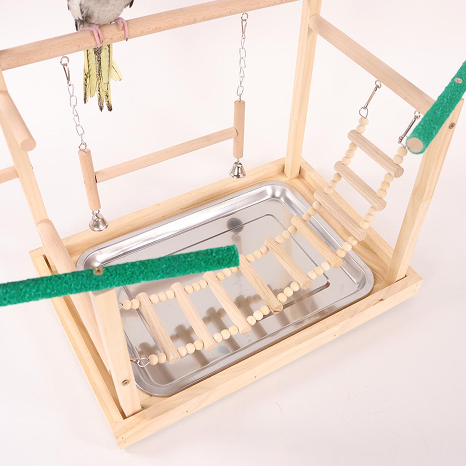 Wooden Bird Playground Parrots Chewing Toys for Cockatoos Conures Cockatiels