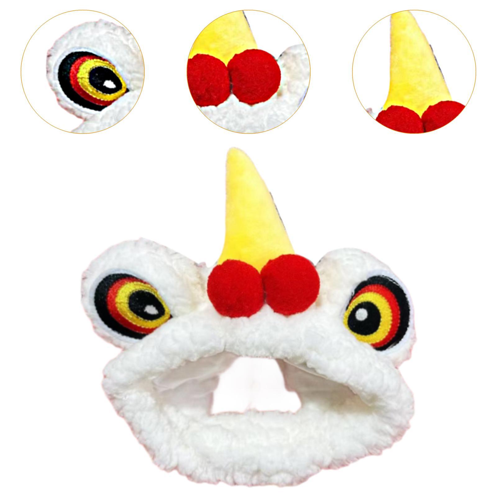 Pet Costume Hat Cosplay Funny Celebration Adjustable Lion Dance Dog Headwear