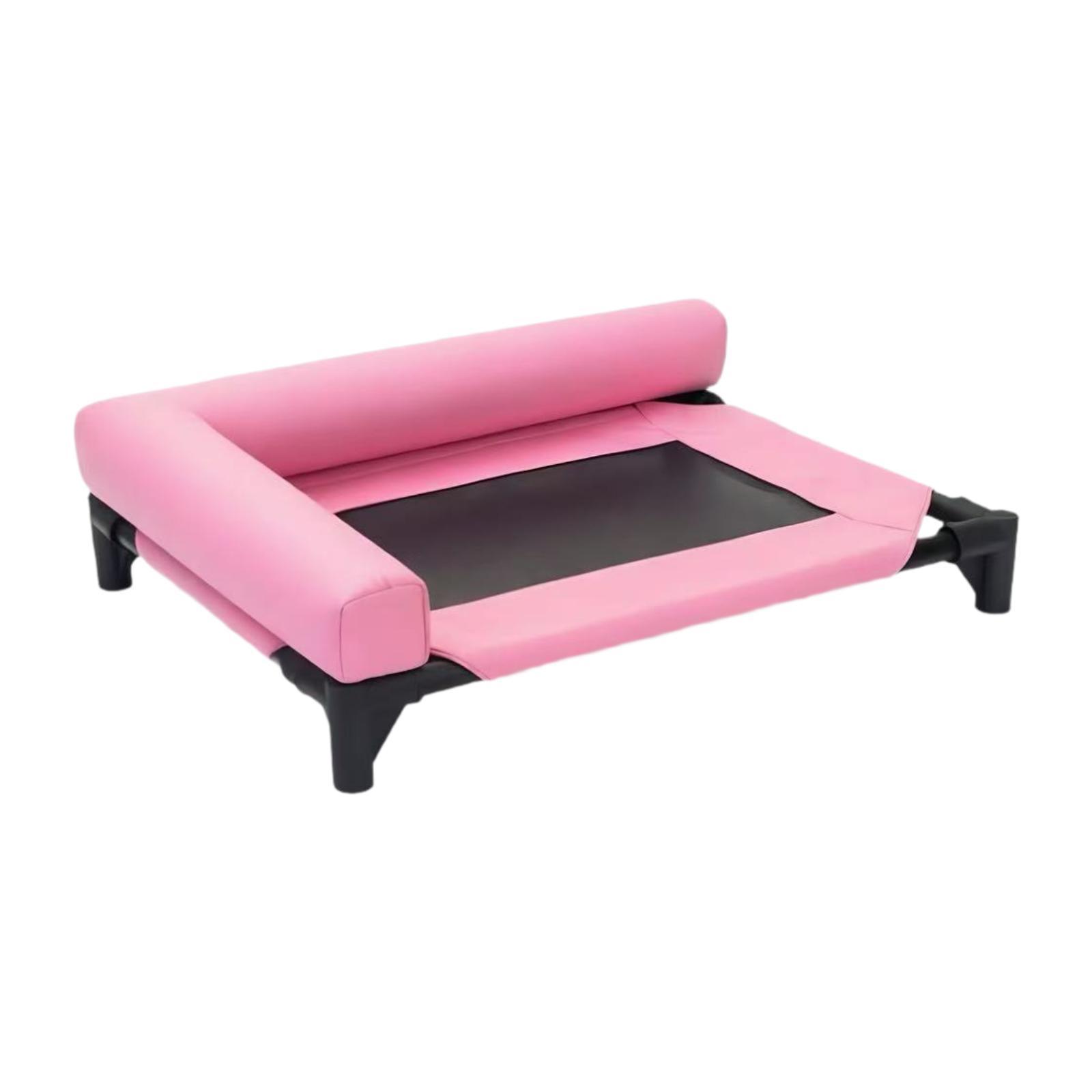 Elevated Dog Bed Detachable Portable Pet Bed for Travel Indoor Outdoor Puppy Pink