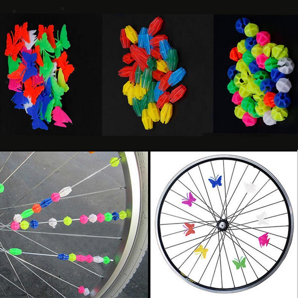 36pc/set Bicycle Bike Wheel Plastic Spoke Bead Children Kids Clip Colored Decor