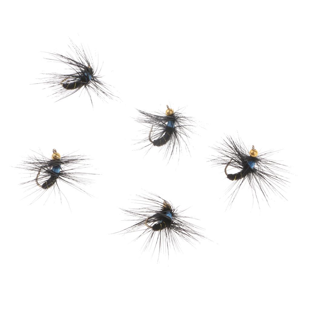 5pcs Artificial Minnow Dry Fly Fishing Flies Simulation Insects Flies Barbed Hook