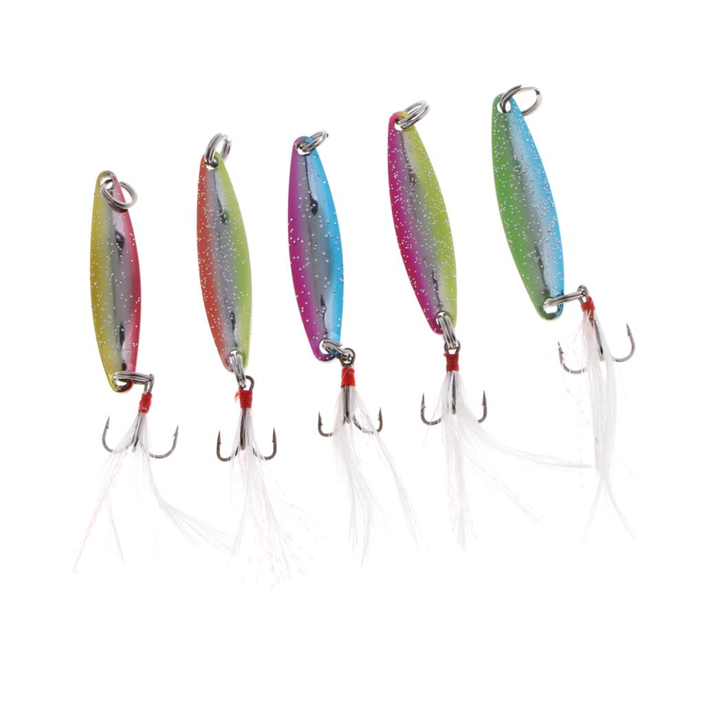 5pcs Metal Fishing Spoons Lure Hard Baits for Trout Bass