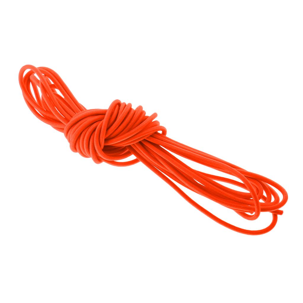 Orange Elastic Rope Bungee Shock Cord Tie Down Boats Trailers 3mm 0.5 ...