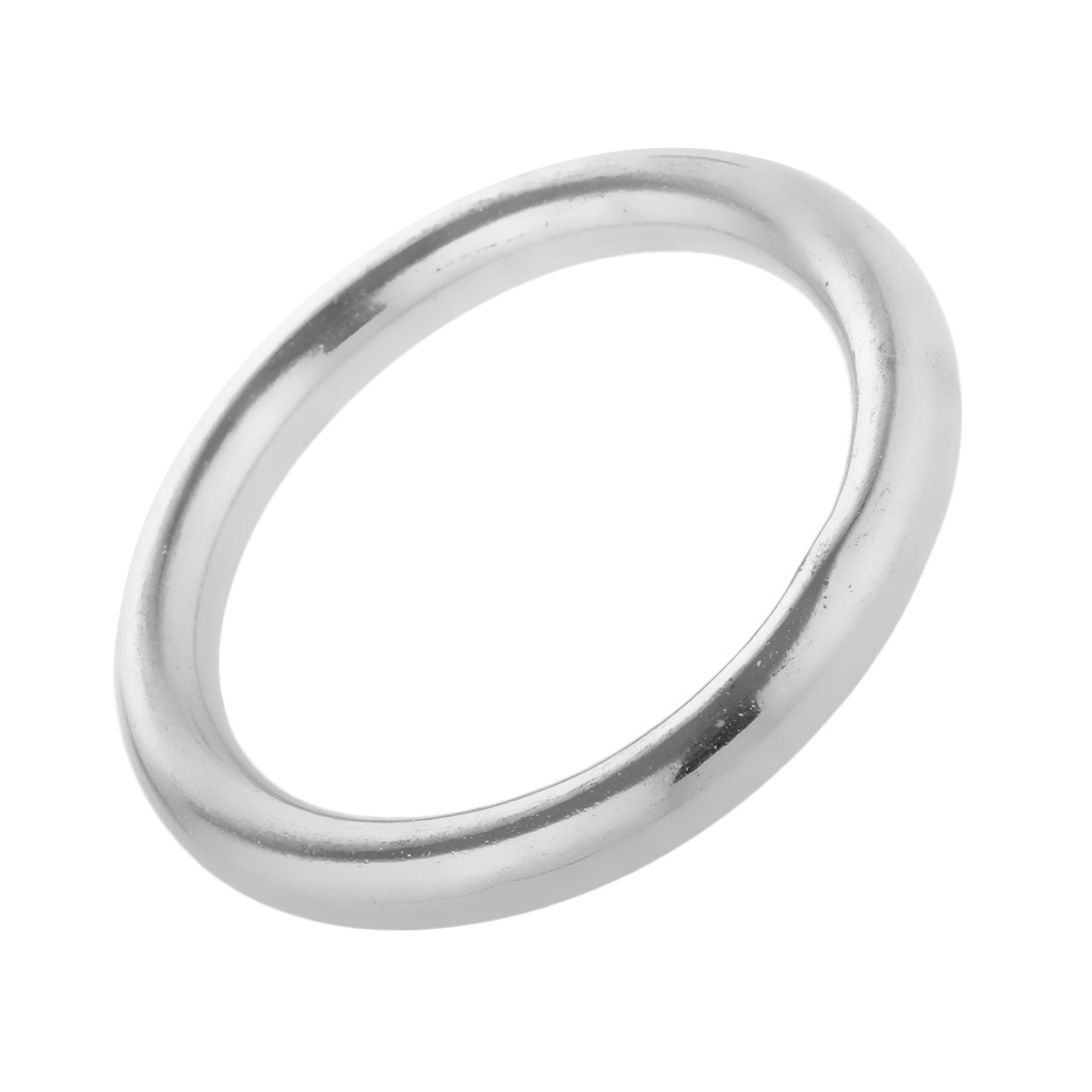 M6x100mm 304 Stainless Steel Welded Round Ring Silver Tone F4E2 ...