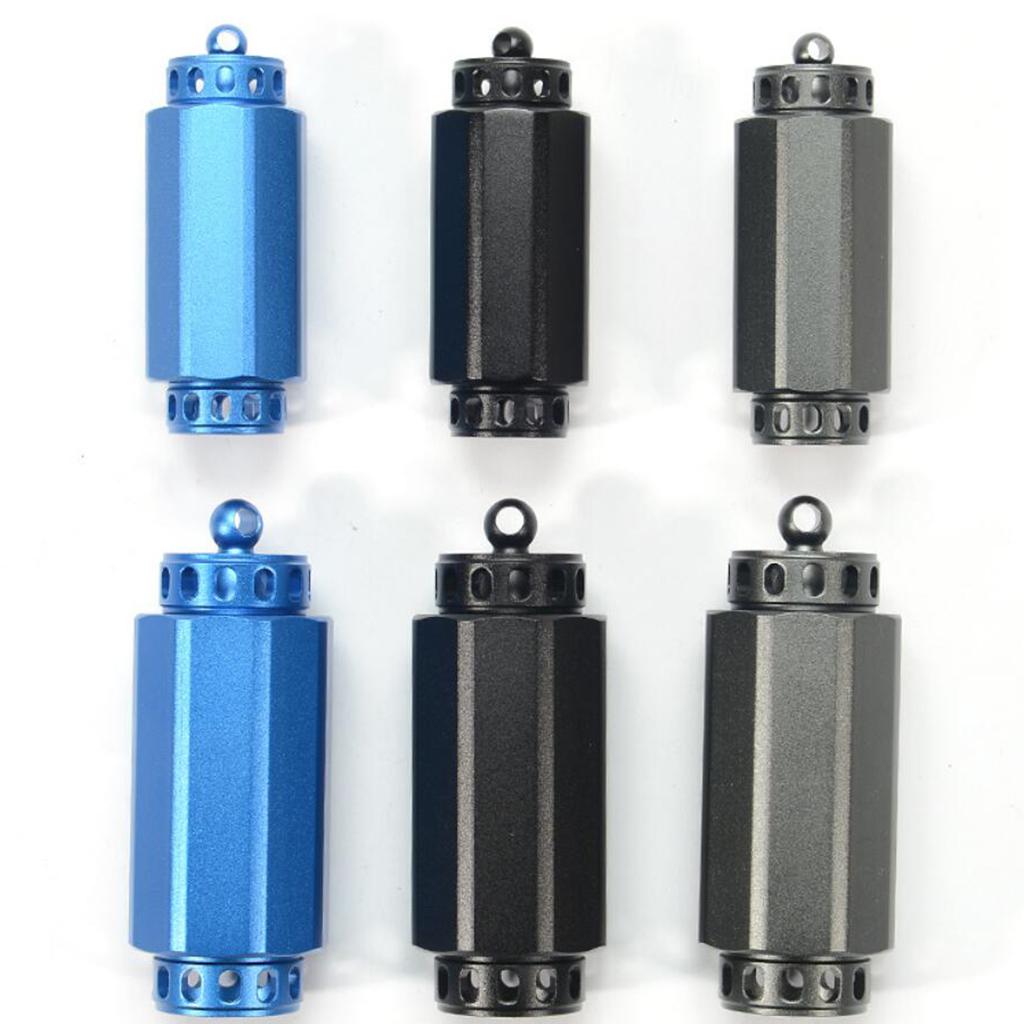 Outdoor Survival Aluminium Cases Waterproof Capsule Sealed Bottle   S Black