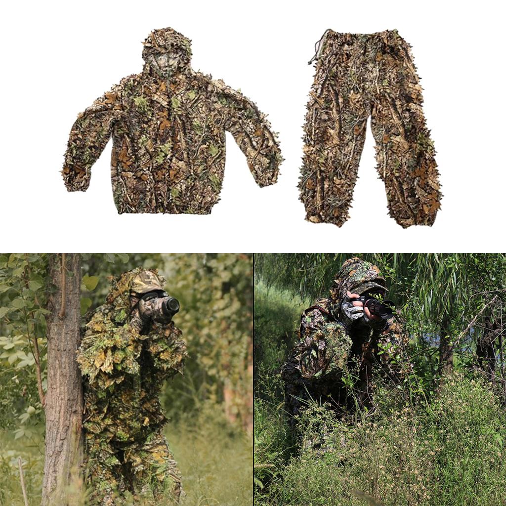 Ghillie Suit Set Sniper Train Leaf Jungle Forest Woodland Camouflage Adults