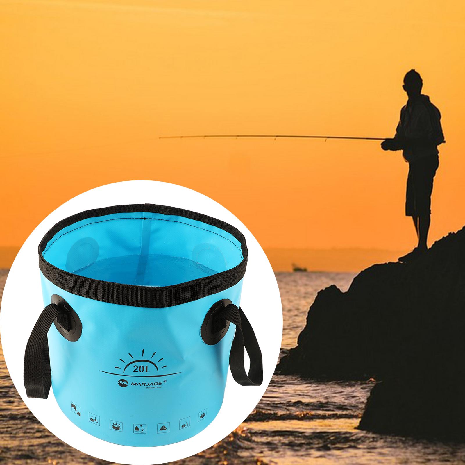 Collapsible Bucket Foldable Water Container Portable for Camping 20L Blue