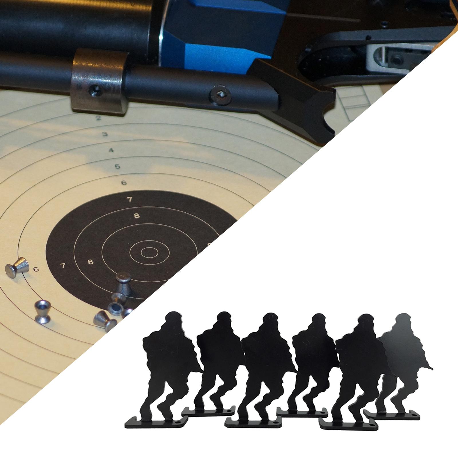 6 Pieces Metal Human Silhouette Target Set Shooting Targets Practicing B