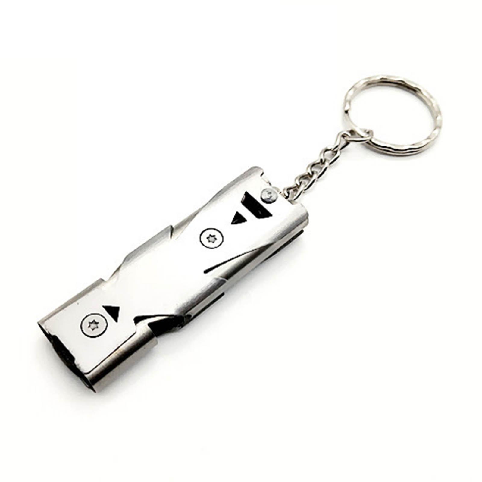 3xDouble Pipe Whistle Lifesaving Emergency SOS Outdoor Survival silver