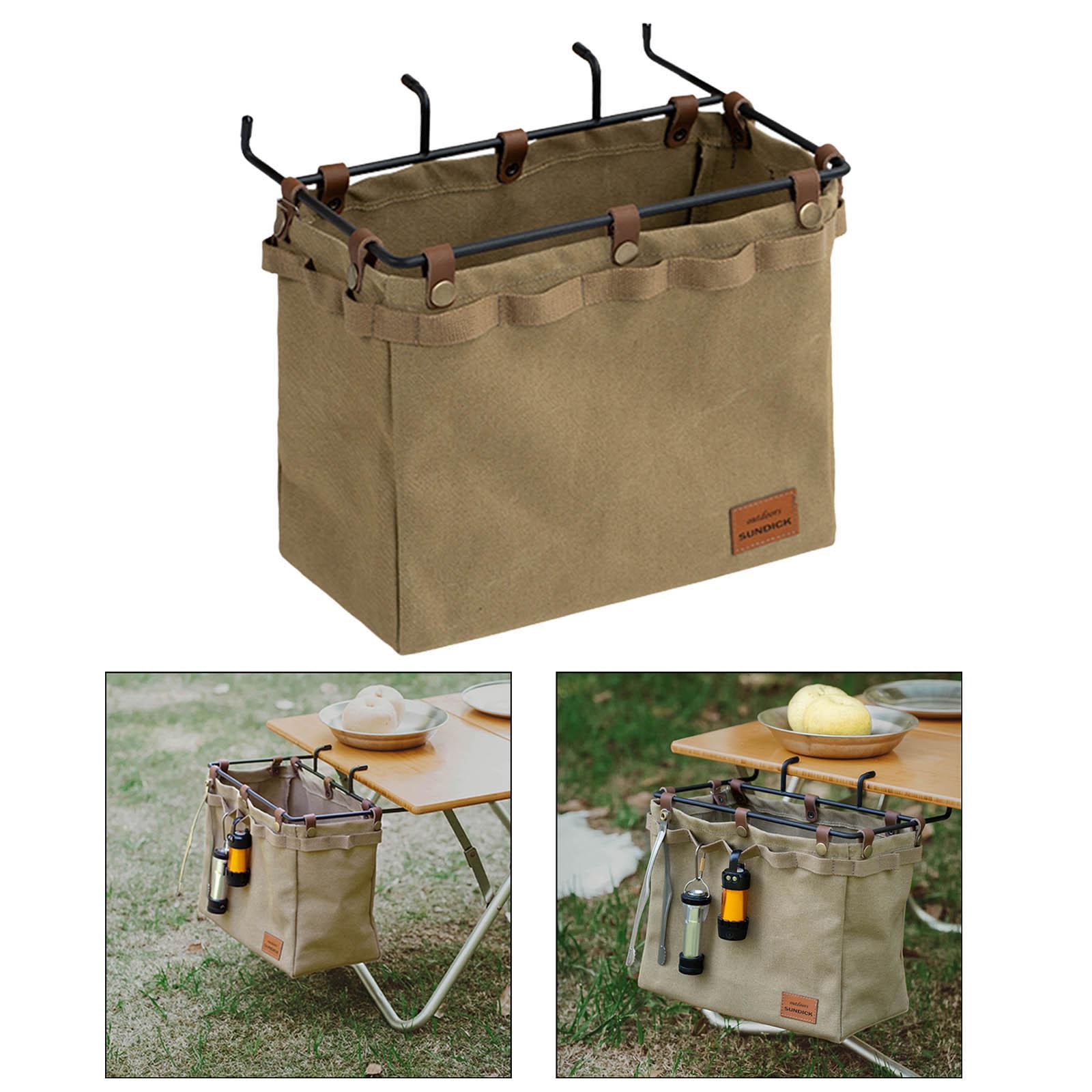 Table Side Hanger Organizer Magazine Holders Canvas Camping Dorm Books Brown
