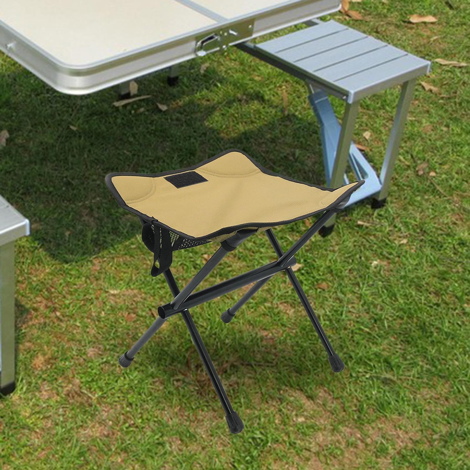 Fishing Chair Footrest Aluminum Foldable Footstool for Beach Camping Hiking Khaki