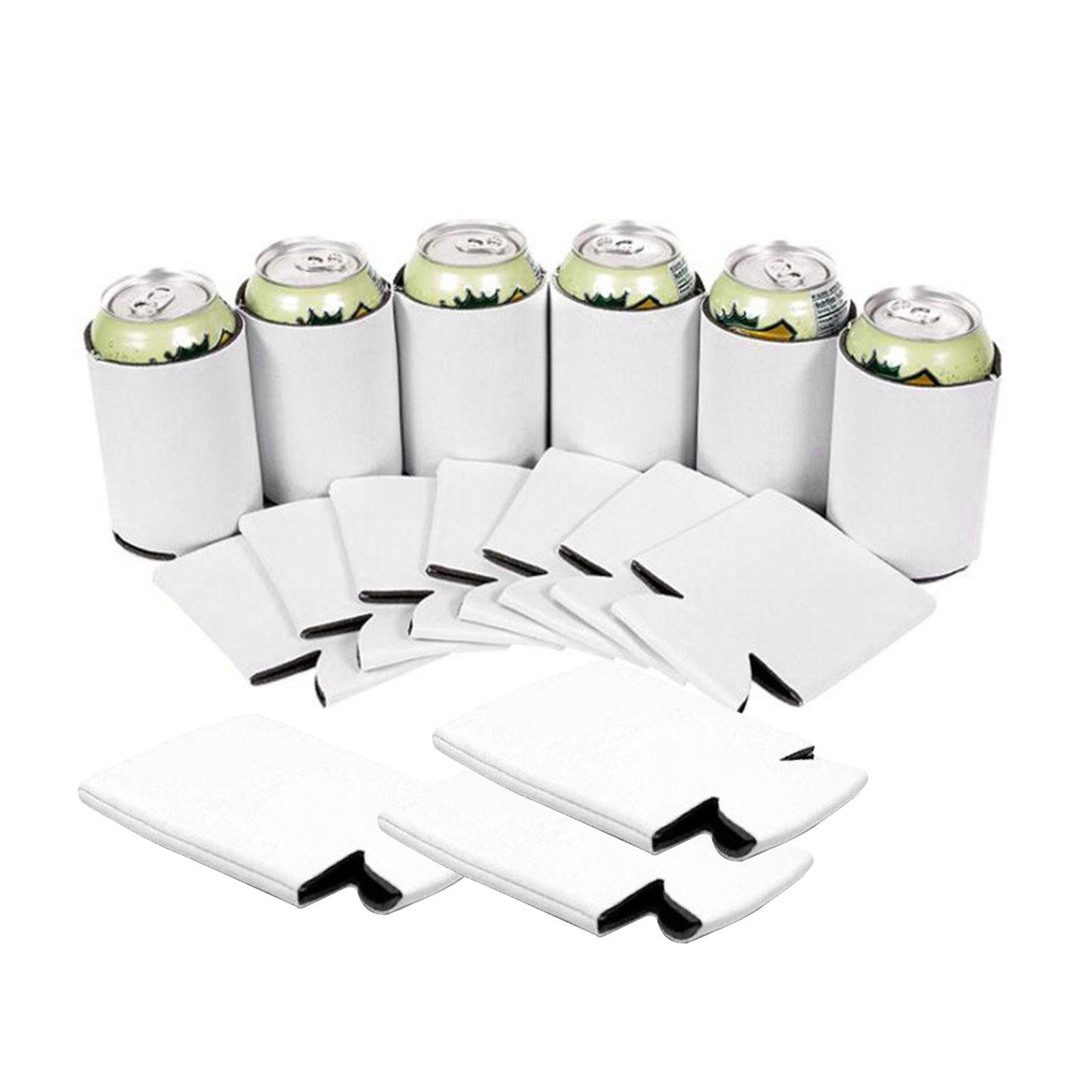 10pcs Slim Beer Can Coolers Sleeves Insulated Soda Cans Cooling Covers White