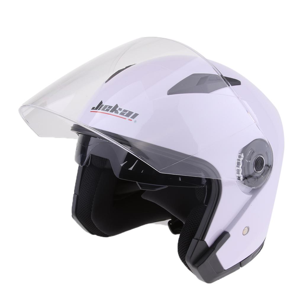 Motorcycle 3/4 Open Face Helmet with Full Face Shield ...